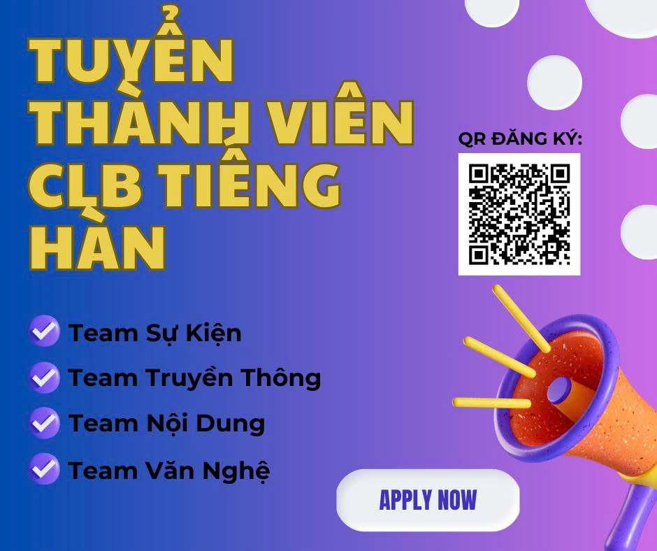 TUYỂN THÀNH VIÊN CLB TIẾNG HÀN 
